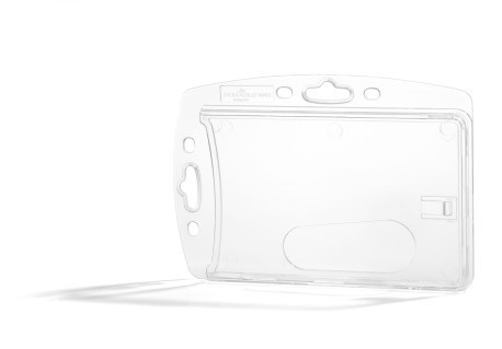 Durable Portabadge Rigido 54 x 87 mm Trasparente - Confezione da 10 Pezzi, Fermo Interno e Asola per Rimozione