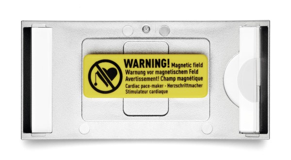 Durable Portanomi DURABLE CLASSIC con magnete argento metallizzato/trasparente - 34x74 mm, conf. 10 pezzi