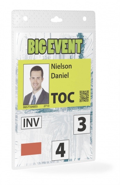 Durable Portanomi Trasparente per Eventi per Inserti A6 (105x148 mm) - Confezione da 20