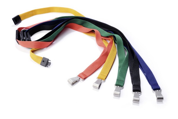 Durable Cordoncino in Tessuto SOFT COLOUR Blu Notte con Moschettone in Metallo e Sgancio di Sicurezza - Confezione da 10/20 Pezzi