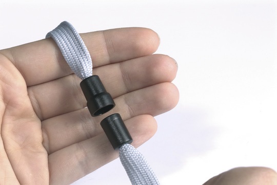 Durable Cordoncino in Tessuto Grigio 10 mm con Clip a Pinza e Sgancio di Sicurezza - Lunghezza 44 cm, Confezione da 10 Pezzi