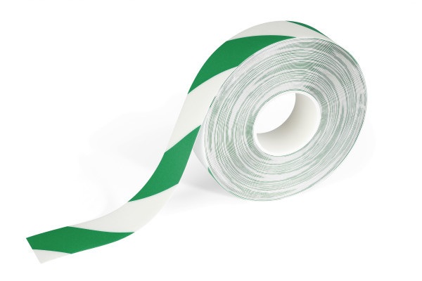 Durable DURALINE STRONG 50/07 - Nastro Adesivo Antiscivolo Verde/Bianco, 50 mm x 30 m per Segnaletica Orizzontale