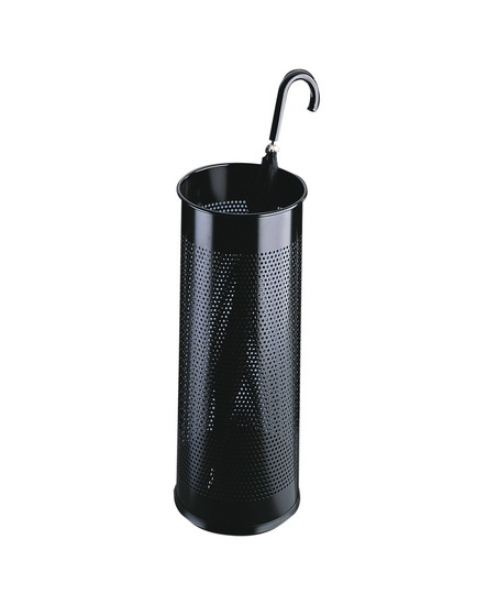 Durable Portaombrelli Cilindrico in Acciaio Verniciato Nero - Capacità 28,5 Litri, Ø 26 cm, h 62 cm, Superficie Perforata