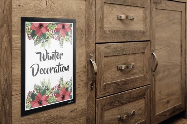 Durable Duraframe Wallpaper A4 Cornice Espositiva Adesiva per Superfici Delicate, Nero