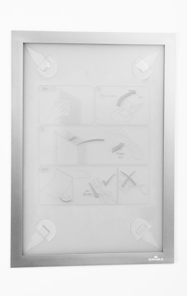 Durable DURAFRAME Wallpaper A4 - Cornice Espositiva Argento per Superfici Delicate, 322x236 mm, Conf. da 5 pz.