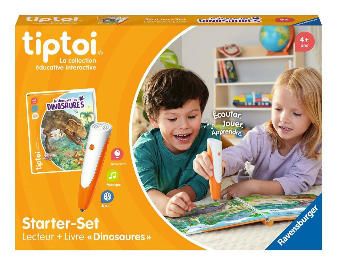 Ravensburger tiptoi® Starter Set - Lettore Libro 'Scopro i dinosauri' - Gioco educativo interattivo per bambini a partire da 4 anni