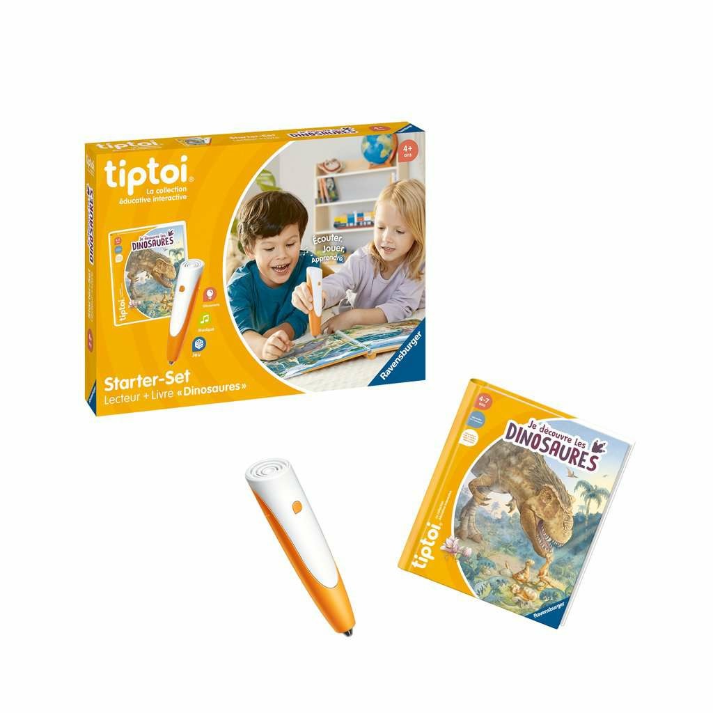 Ravensburger tiptoi® Starter Set - Lettore Libro 'Scopro i dinosauri' - Gioco educativo interattivo per bambini a partire da 4 anni