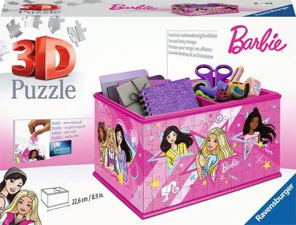 Ravensburger Puzzle 3D Barbie - Scatola Portaoggetti 216 Pezzi per Bambini 8 Anni con 7 Accessori