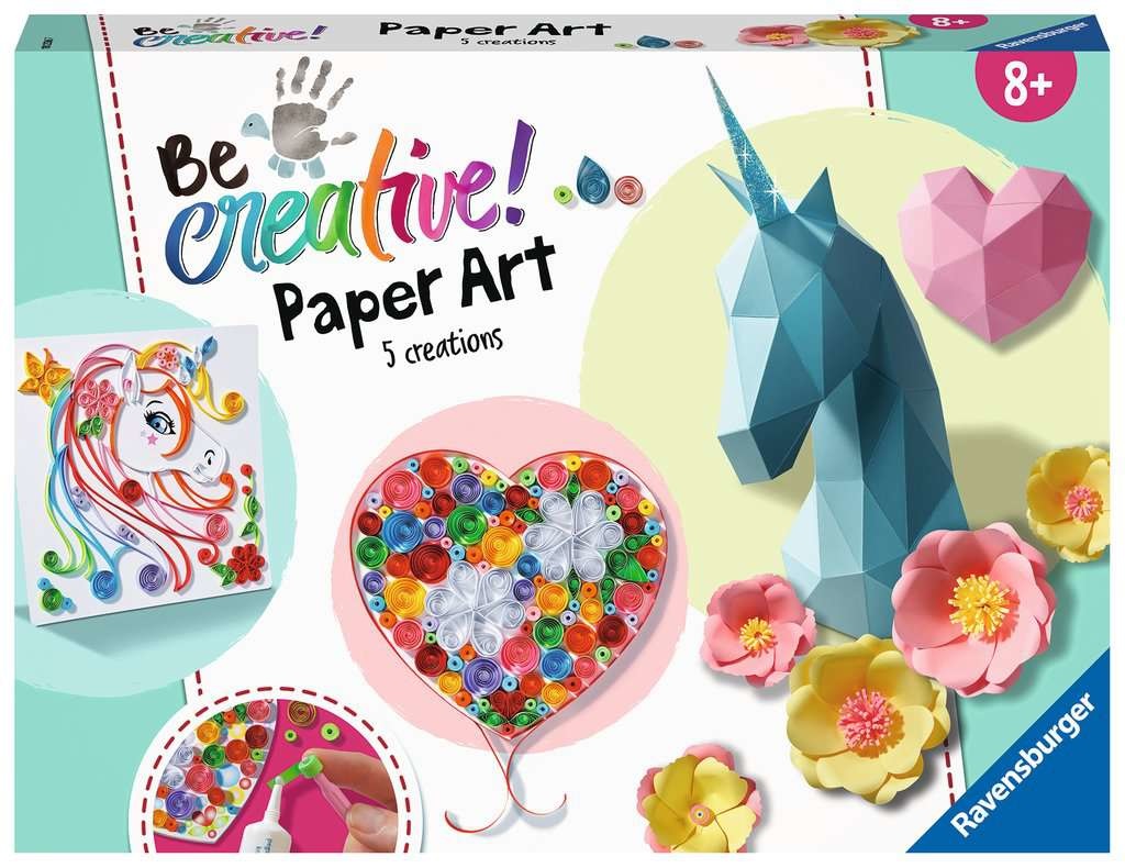 Ravensburger Be Creative Maxi Paper Art Unicorno - Kit di Attività Manuali Fai-da-te per Bambini 8 Anni