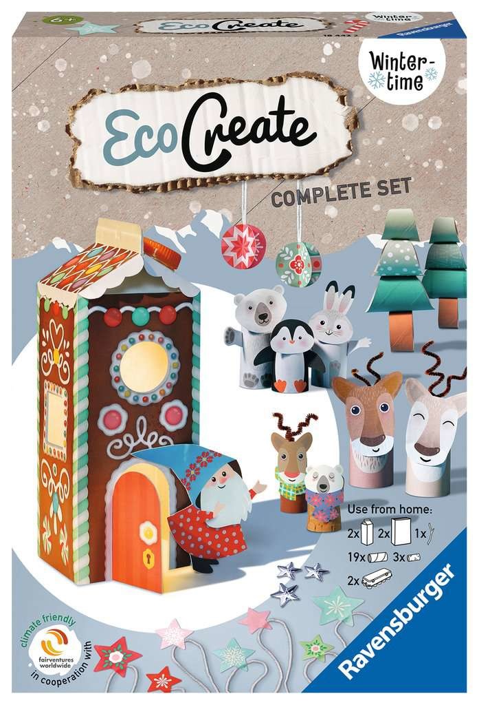 Ravensburger EcoCreate Midi Winter Time - Gioco Creativo e Bricolage Upcycling per Bambini 6 Anni
