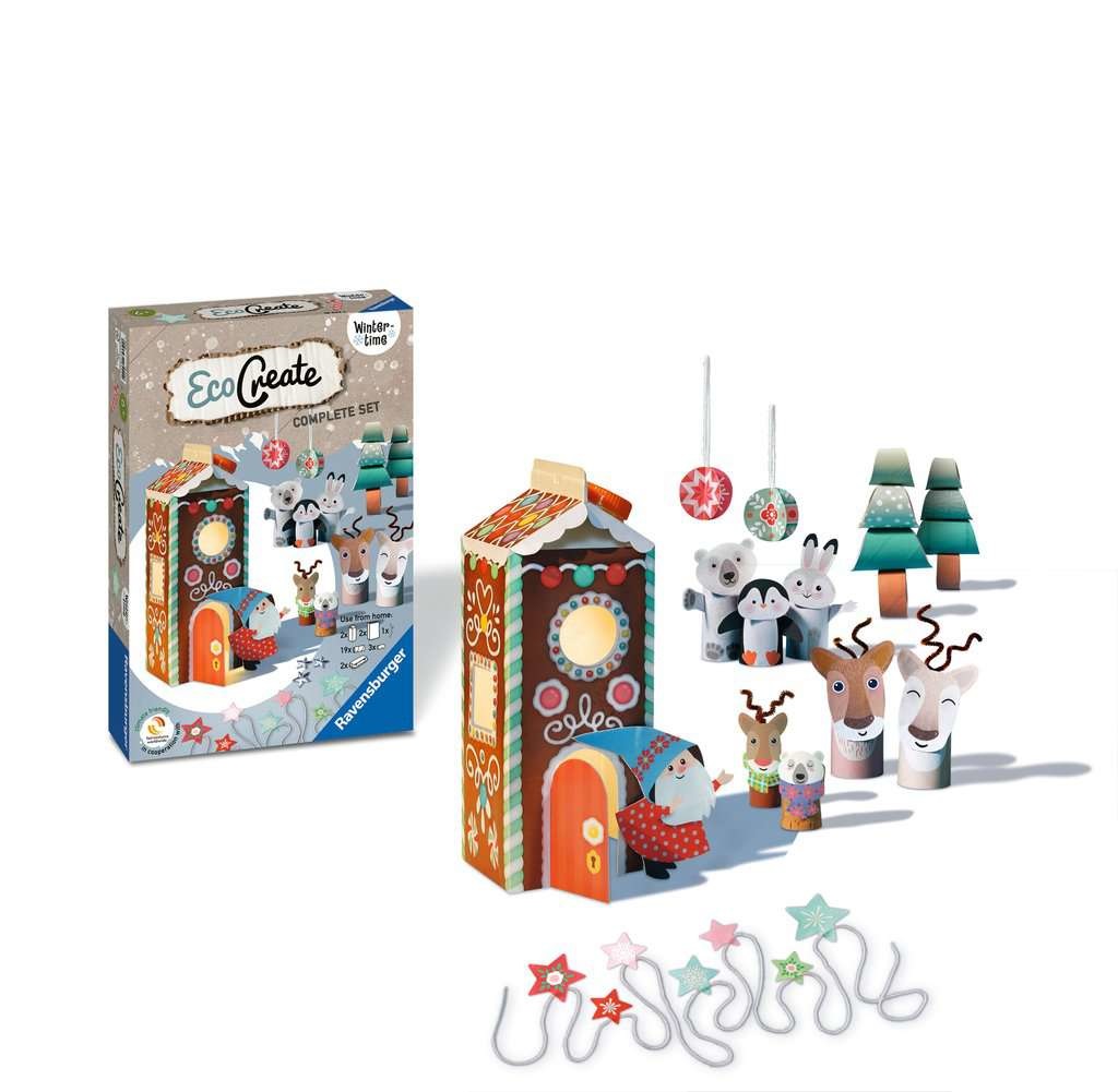 Ravensburger EcoCreate Midi Winter Time - Gioco Creativo e Bricolage Upcycling per Bambini 6 Anni