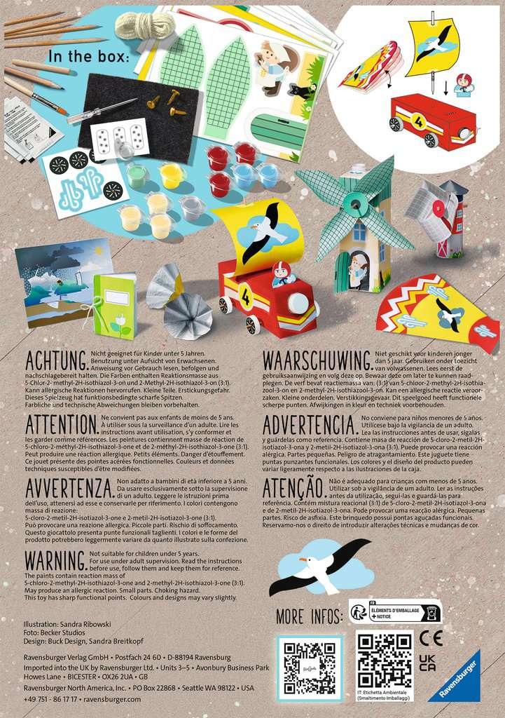 Ravensburger EcoCreate Midi - Gioco Creativo e Bricolage Upcycling per Bambini, Scopri le Energie Rinnovabili, Età 6 Anni