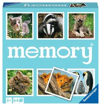Ravensburger Memory Animal Babies - Gioco da Tavolo con 64 Tessere per 2-8 Giocatori, Età 3 Anni
