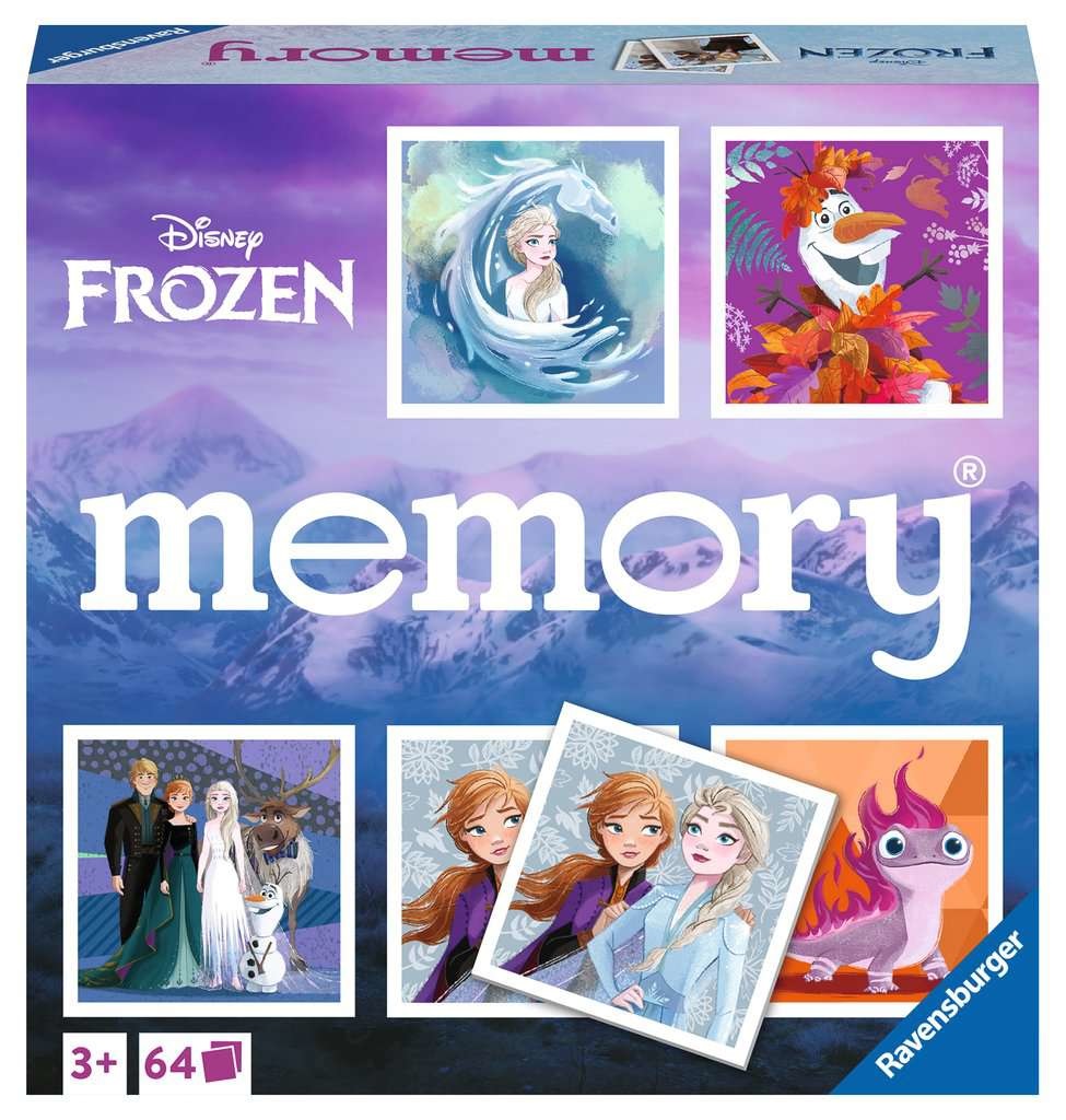 Ravensburger Memory® Frozen - Gioco di Memoria per Famiglie, Età Raccomandata 3 , 64 Tessere