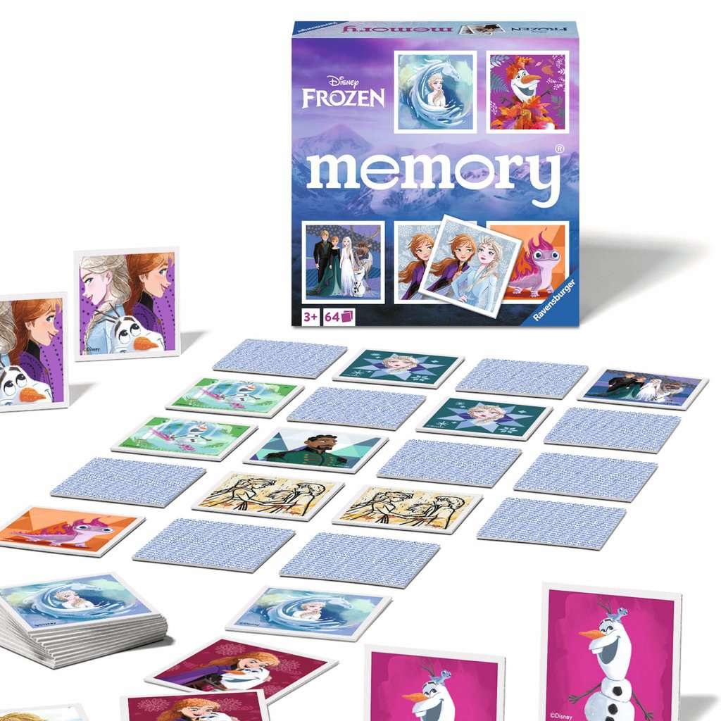Ravensburger Memory® Frozen - Gioco di Memoria per Famiglie, Età Raccomandata 3 , 64 Tessere