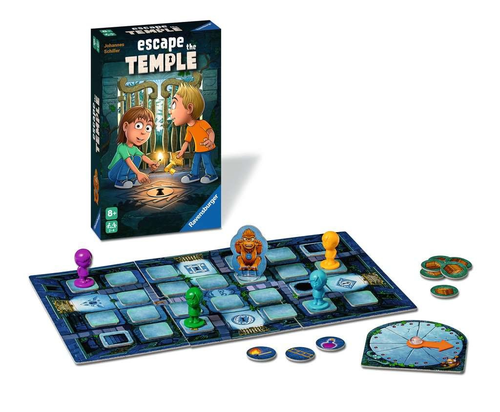 Ravensburger - Escape The Temple, Gioco da Tavolo Cooperativo per 2-4 Giocatori, Avventura per Bambini 8 Anni