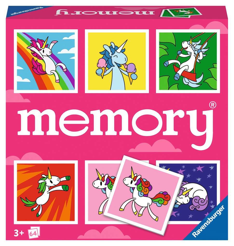 Ravensburger Memory® Versione Unicorns - Gioco da Tavolo con 64 Tessere per 3 Anni