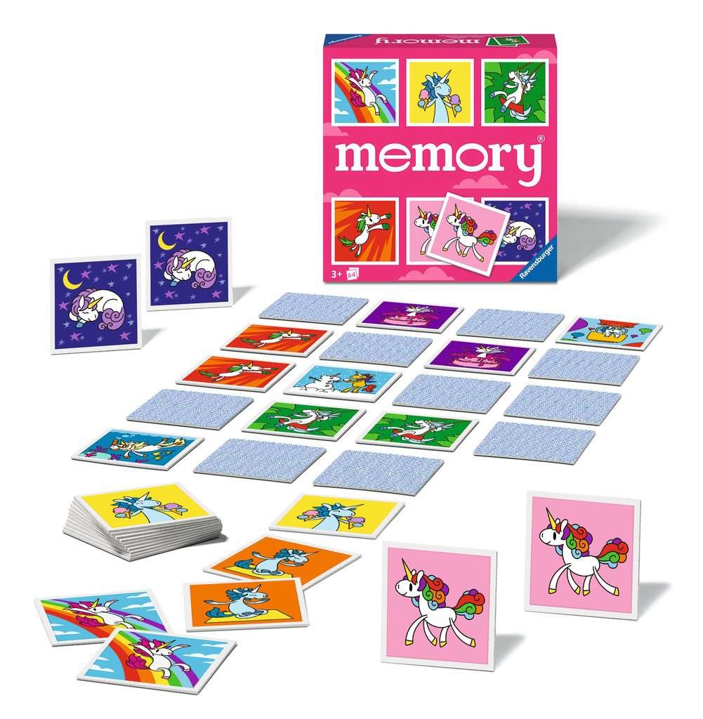 Ravensburger Memory® Versione Unicorns - Gioco da Tavolo con 64 Tessere per 3 Anni