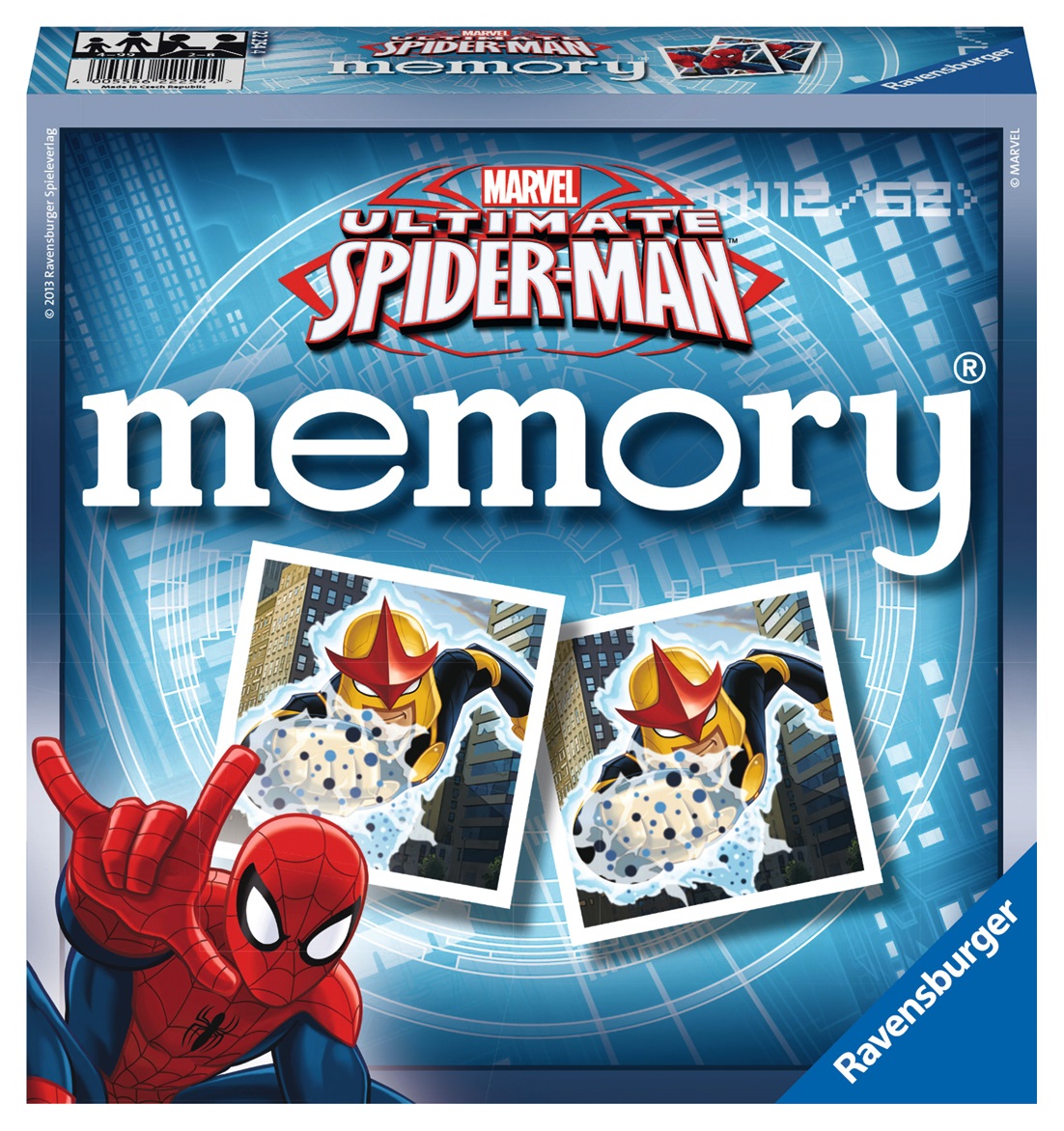 Ravensburger Memory Ultimate Spider-Man - Gioco di Carte per 2-8 Giocatori, 64 Tessere, Età 4 , Edizione in Italiano