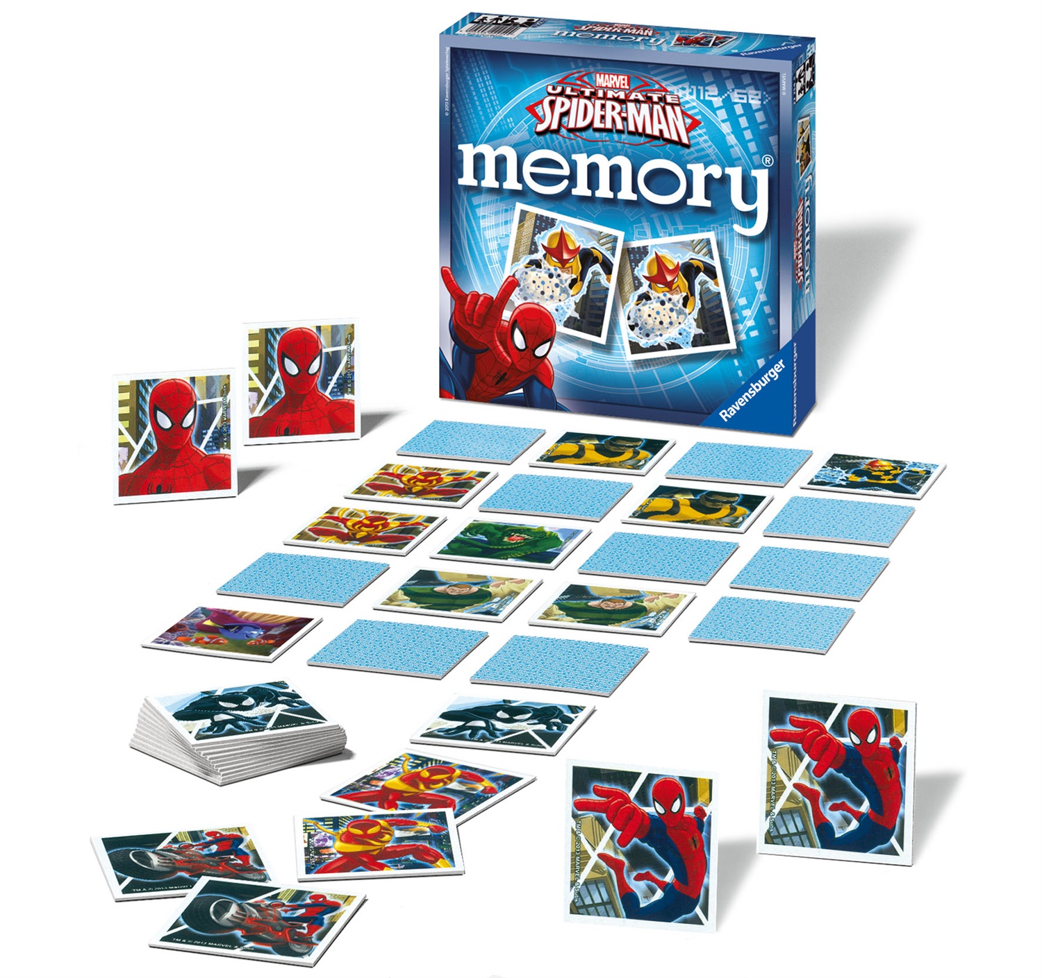 Ravensburger Memory Ultimate Spider-Man - Gioco di Carte per 2-8 Giocatori, 64 Tessere, Età 4 , Edizione in Italiano
