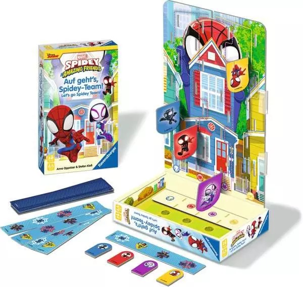 Ravensburger Marvel Spidey and Friends - Gioco da Tavolo da Viaggio per 2-4 Giocatori, Età 4 , Arrampicati con Spidey e i suoi Amici!