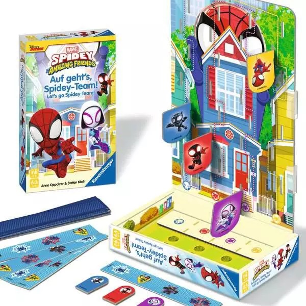 Ravensburger Marvel Spidey and Friends - Gioco da Tavolo da Viaggio per 2-4 Giocatori, Età 4 , Arrampicati con Spidey e i suoi Amici!