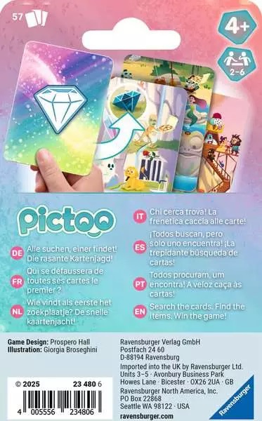 Ravensburger Pictoo Fantasy - Gioco di Carte per Bambini e Adulti, 57 Carte, Da 2 a 6 Giocatori, Età 4