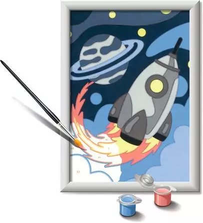 Ravensburger CreArt Serie E - Set da Disegno 14 pz, Kit Pittura Avventure nello Spazio, Età 7 , Include Pennello e Colori