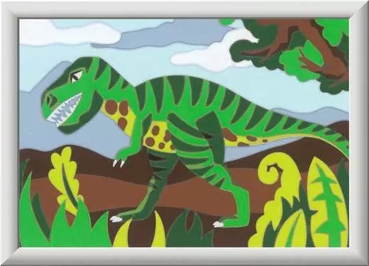 Ravensburger Creart Dinosauro Affamato - Kit Pittura per Bambini 7 Anni e Più, Dipingere con i Numeri, Include Tutto il Necessario