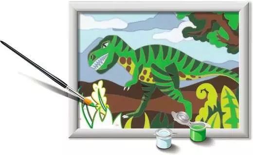 Ravensburger Creart Dinosauro Affamato - Kit Pittura per Bambini 7 Anni e Più, Dipingere con i Numeri, Include Tutto il Necessario