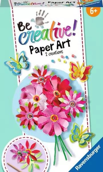 Ravensburger Be Creative Paper Art - Kit Fiori e Farfalle per Attività Manuali, Gioco Creativo per Bambini 6 Anni