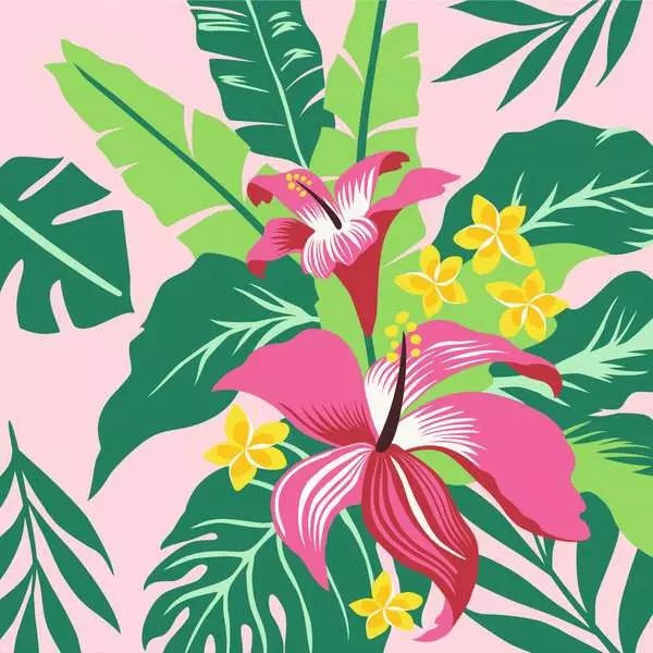 Ravensburger CreArt Serie Trend Quadrati - Kit Pittura Piante Tropicali, Dipingere con i Numeri, 20x20 cm, Ideale per 14 Anni