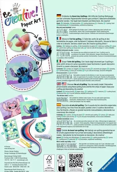 Ravensburger Be Creative Paper Art Disney Stitch - Kit di Lavoretti Creativi per Bambini 7 Anni