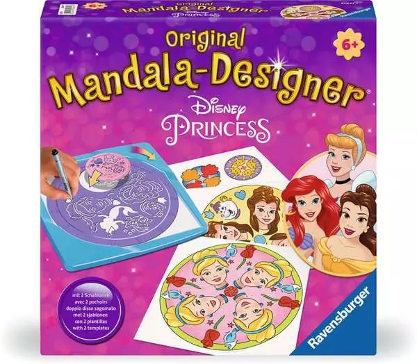 Ravensburger Mandala Designer Princess - Kit Creativo per Disegnare Mandala a Tema Principesse Disney per Bambini 6 Anni
