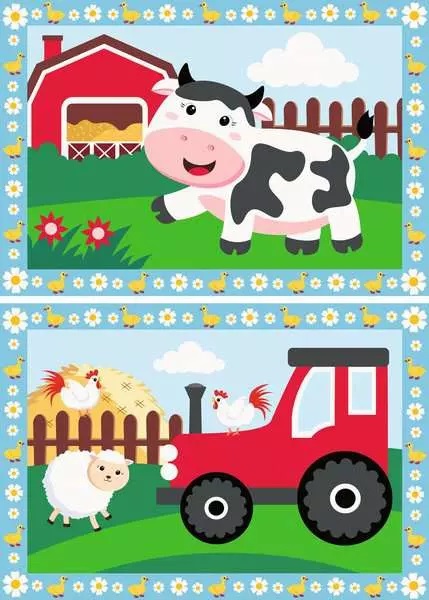 Ravensburger CreArt Serie Junior Fattoria - Kit Pittura per Bambini, Dipingere con i Numeri, Gioco Educativo, Tema Animali, 32x22 cm, Regalo per Bambini 5 Anni