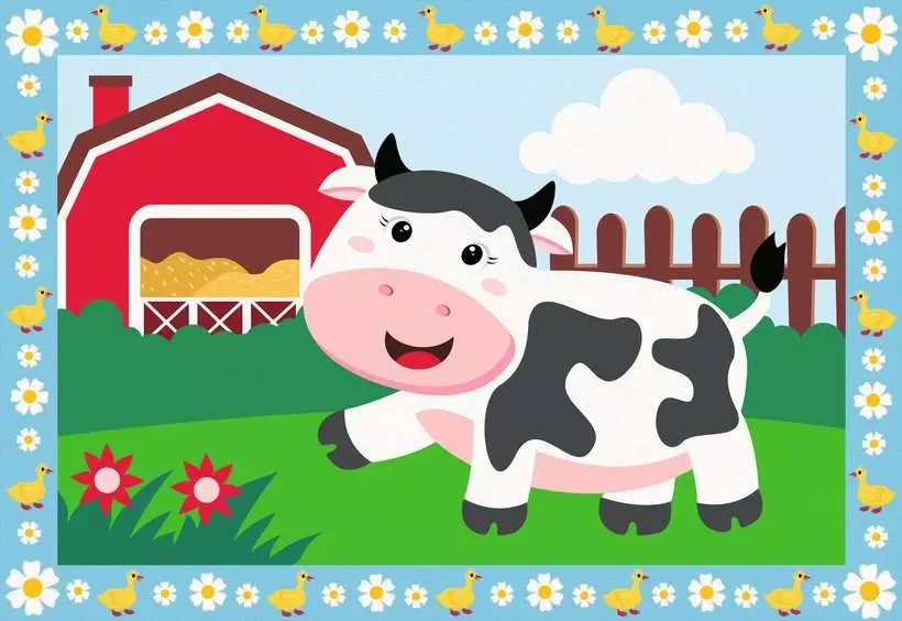 Ravensburger CreArt Serie Junior Fattoria - Kit Pittura per Bambini, Dipingere con i Numeri, Gioco Educativo, Tema Animali, 32x22 cm, Regalo per Bambini 5 Anni