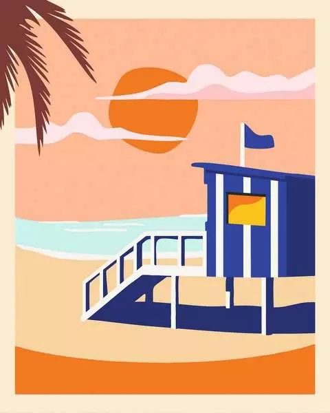 Ravensburger CreArt Trend C - Kit di Pittura Dipingere con i Numeri Cottage sulla Spiaggia, 24x30 cm, Idea Regalo per 14 Anni