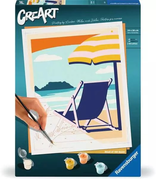 Ravensburger CreArt Serie Trend C - Kit di Pittura con Numeri 'Ora di Relax' - 24x30 cm, per Artisti da 14 Anni