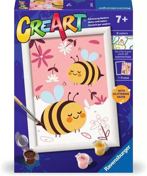 Ravensburger CreArt - Kit per Dipingere con Numeri Apette Felici per Bambini 7 Anni