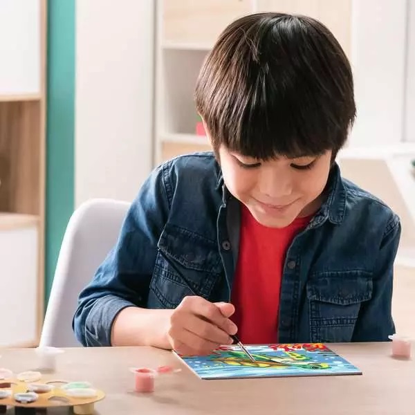 Ravensburger CreArt Tartaruga Marina - Kit Pittura Bambini, Dipingere con i Numeri, Cornice Inclusa, Gioco Educativo per Bambini 9 Anni, 18x24cm