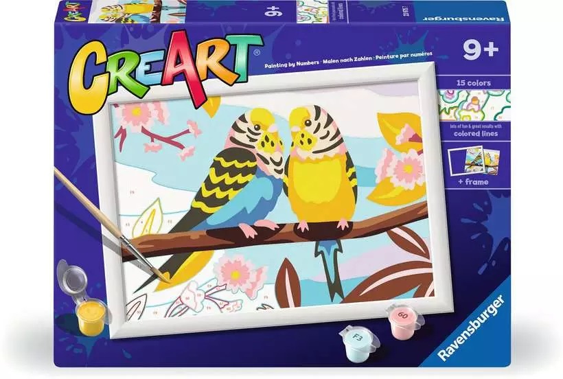Ravensburger CreArt Serie D Gli Inseparabili - Kit Pittura per Bambini, Dipingere con i Numeri, Include Cornice e Tutto il Necessario, Gioco Educativo 9 Anni