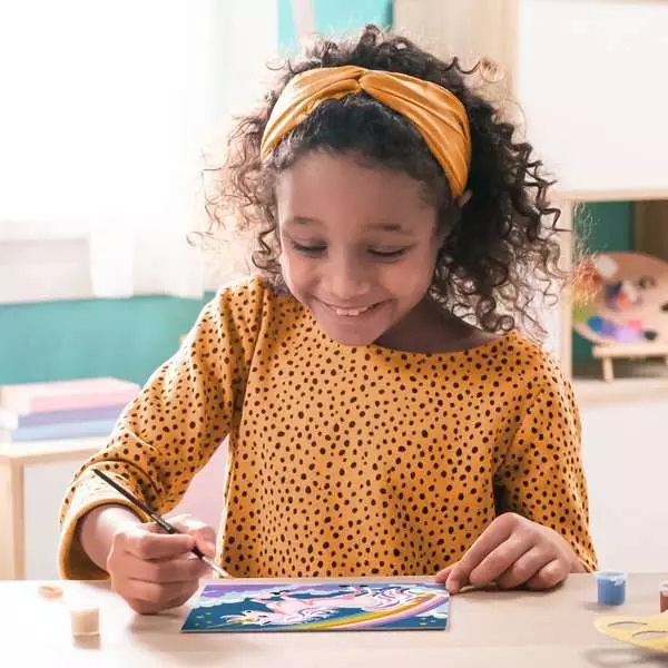 Ravensburger CreArt Serie D Unicorno Rosa Neon - Kit di Pittura per Bambini 9 Anni, Dipingere con i Numeri, Cornice Inclusa, 18x24cm