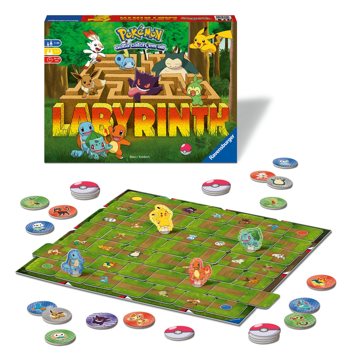 Ravensburger Labirinto Pokémon - Gioco da Tavolo per Famiglie, 2-4 Giocatori, Età 7