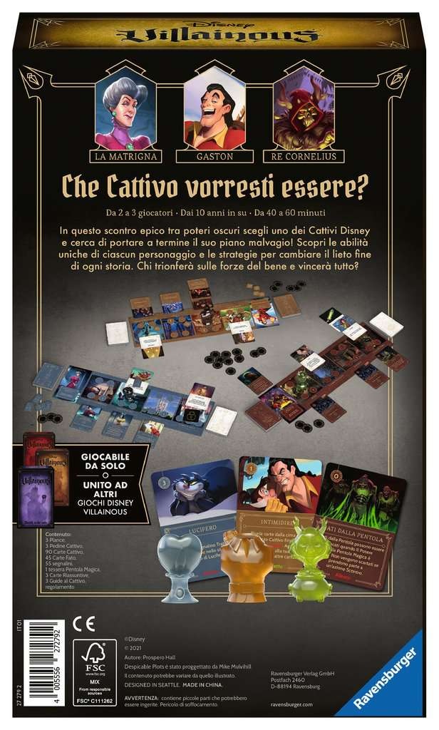 Ravensburger Disney Villainous Despicable Plots - Espansione Gioco da Tavolo per 2-3 Giocatori, Adatto per Famiglie e Ragazzi 10 Anni