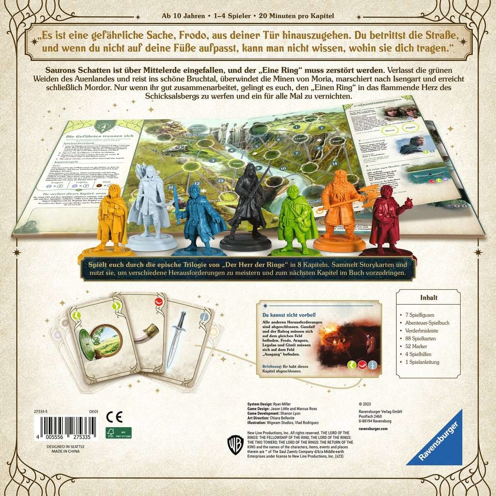 Ravensburger Signore degli Anelli - Adventure Book Game - Gioco di strategia cooperativo per 1-4 Giocatori dai 10 Anni in su, Taglia Unica