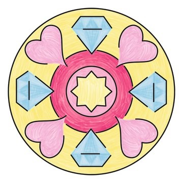 Ravensburger 29703 Mandala Designer Unicorno e Principesse Disney - Set Creativo per Bambini 6 Anni con Stencil, Carta e Matite Colorate