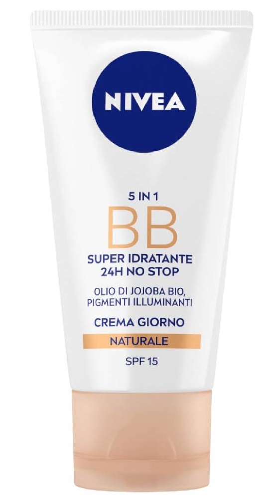 NIVEA 5 in 1 BB Cream Super Idratante 24H No Stop Naturale Crema Viso Colorata SPF 15 - 50 ml