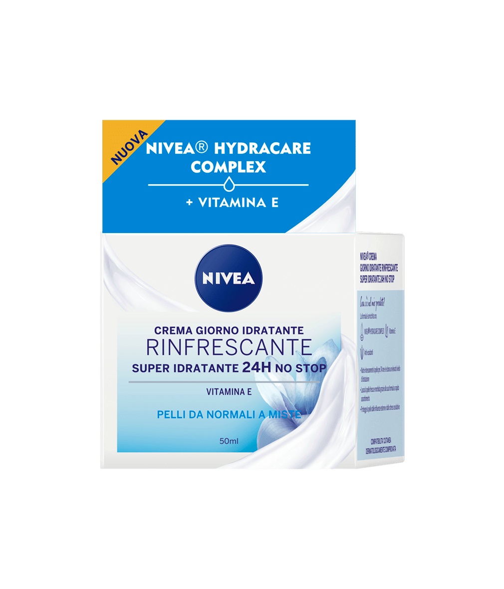 NIVEA Crema Giorno Idratante Rinfrescante 24h SPF 15 per Pelli Normali e Miste - 50 ml
