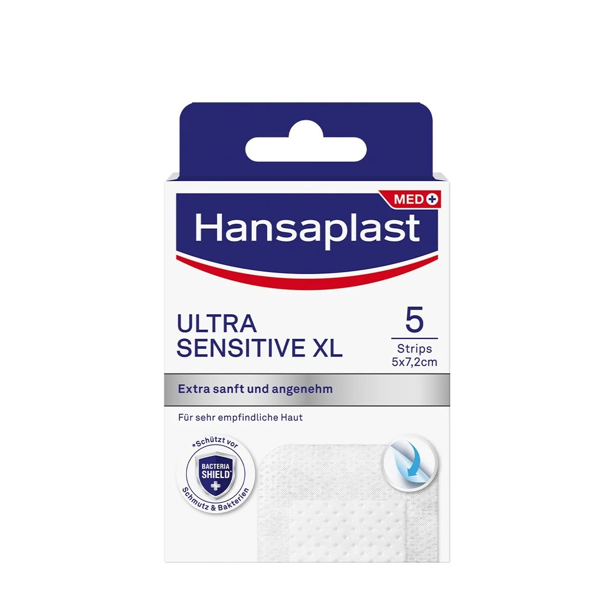 Hansaplast Cerotti Ultra Sensitive XL 5 Pezzi - Cerotti ultrasensibili con adesivo al silicone, 5 x 7,2 cm