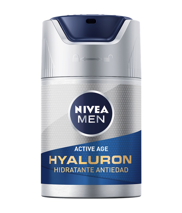 Nivea Men Anti-Age Hyaluron Crema Viso Idratante Uomo 50 ml - Antirughe, Idratante, Rassodante, Protezione SPF15 per Pelli Mature
